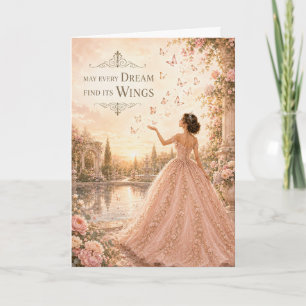 May Every Dream Find Its Wings Quinceañera Card