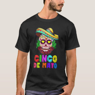 May Five Mexican Cross Sunglasses Skull Musta T-Shirt