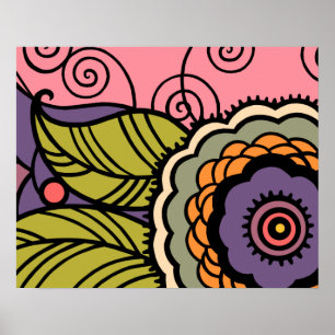 MAY FLOWER - LOVELY ART DECO FLORAL POSTER