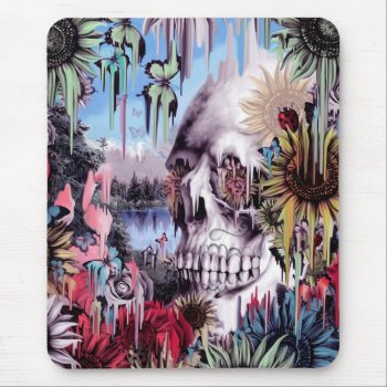 May Flowers  Melting Landscape Skull Mouse Pad by KPattersonDesign at Zazzle