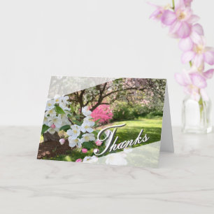 May Flowers Pink Thank You Card