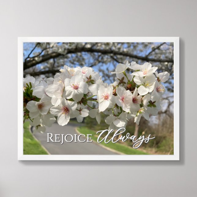 May Flowers Rejoice Always Poster (Framed Front)