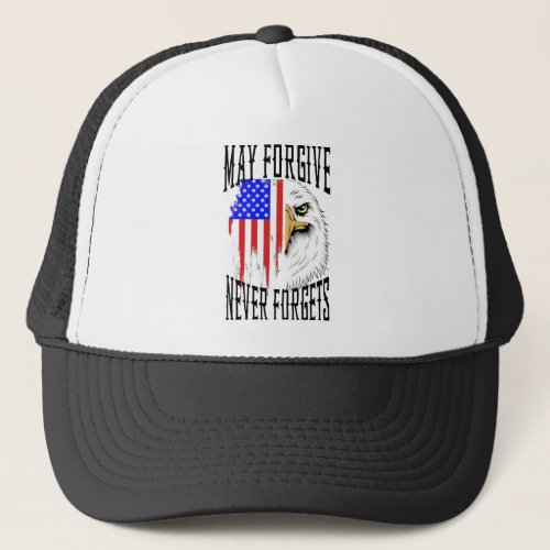 May Forgive Eagle_Flag Trucker Hat