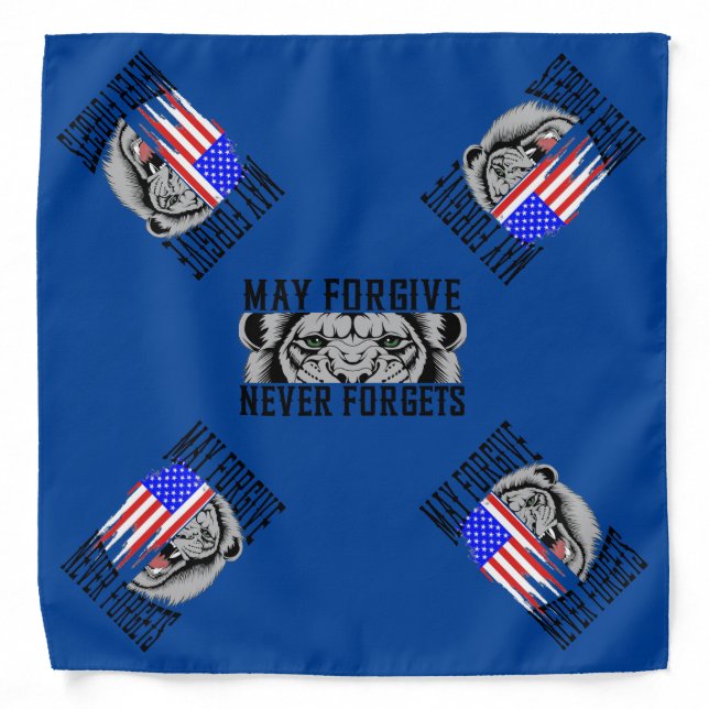 May Forgive, Never Forgets Lion Bandana (Front)