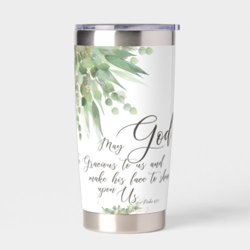 May God be gracious green and gold leaves  Insulated Tumbler