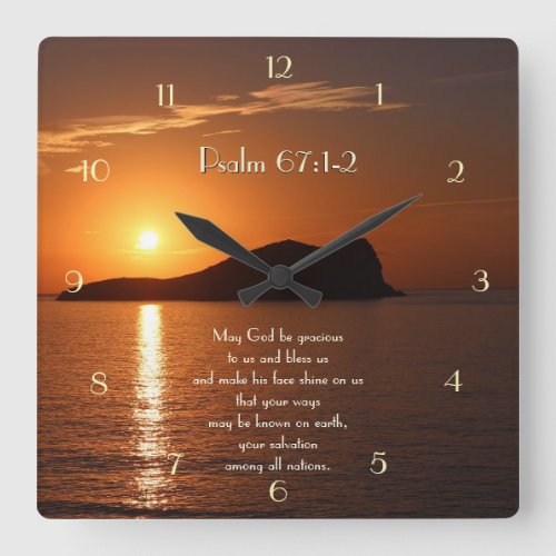May God be Gracious to Us and Bless Us Psalm 67 Square Wall Clock