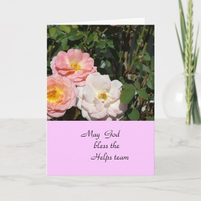 May God Bless The Helps team Thank You Card (Front)