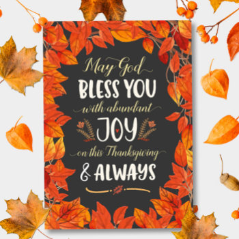 May God Bless You With Joy On Thanksgiving by EncouragersforChrist at Zazzle