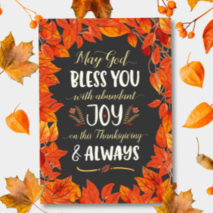 May God Bless you with Joy On Thanksgiving Cards