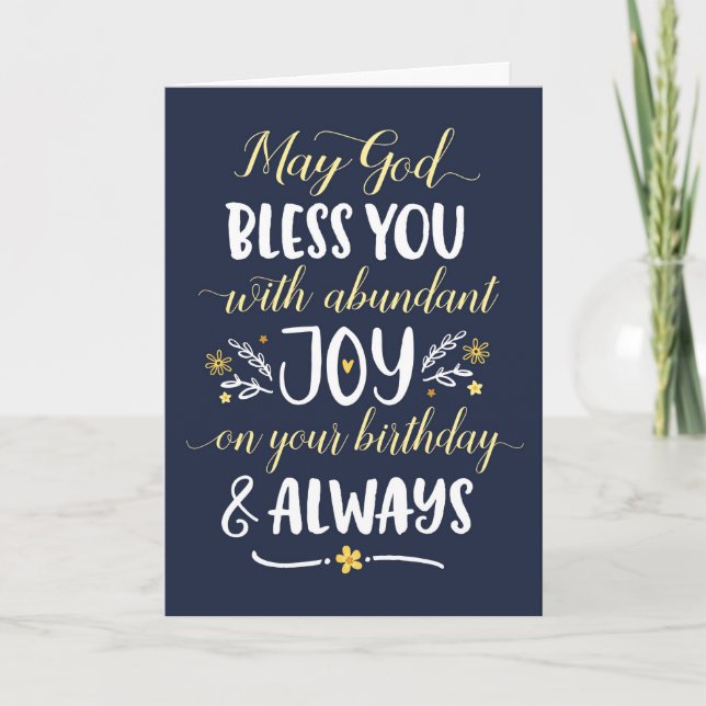May God Bless you with Joy On your Birthday Card (Front)