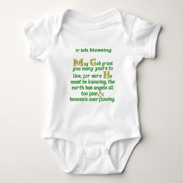 May God Grant You Many Years Irish Blessing  Baby Bodysuit (Front)