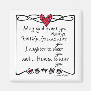 "May God grant you...saying drawing red heart  Magnet