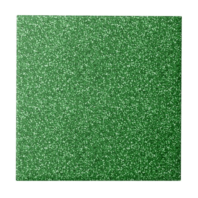 May Green Glitter Ceramic Tile (Front)
