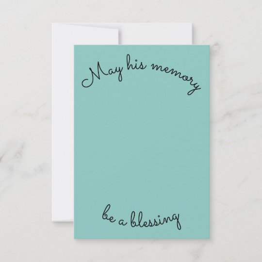 May His Memory Be A Blessing Card | Zazzle.com