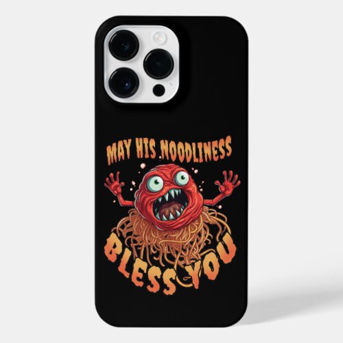 MAY HIS NOODLINESS BLESS YOU SPAGHETTI  MEATBALL iPhone 14 PRO MAX CASE