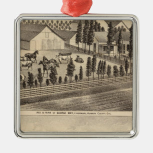 May, Horton residences, farm Metal Ornament