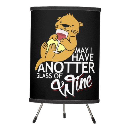 May I Have An Otter Glass Of Wine _ Cute Otter Tripod Lamp