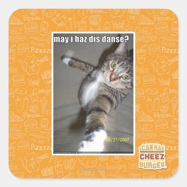 may I haz dis dance? Square Sticker (Front)