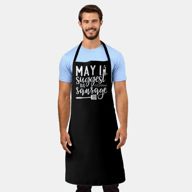 May I Suggest The Sausage BBQ Large Black Apron (Worn)