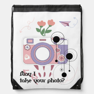 May I take your photo?  Drawstring Bag