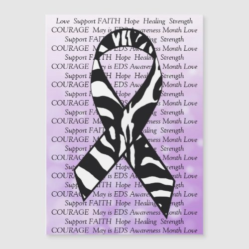 May is EDS Awareness Month Zebra Magnet