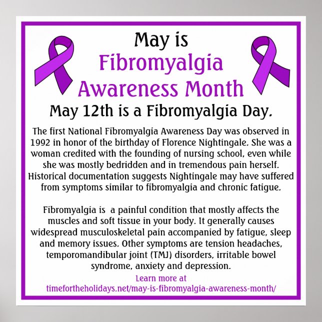 May is Fibromyalgia Awareness Month Poster (Front)
