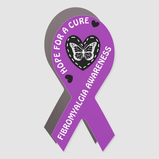 May is Fibromyalgia Awareness Month Ribbon Car Magnet (Front)