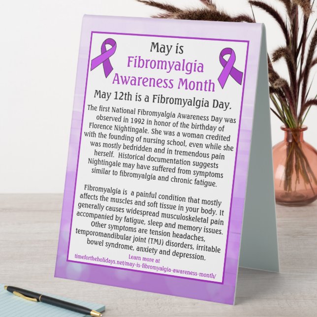 May is Fibromyalgia Awareness Month Table Tent (In SItu (Table))