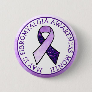 May is Fibromyalgia Butterfly Awareness Month Button