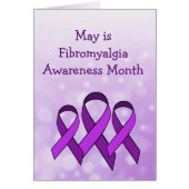 May is Fibromyalgia Month Purple Ribbon Card (Front)