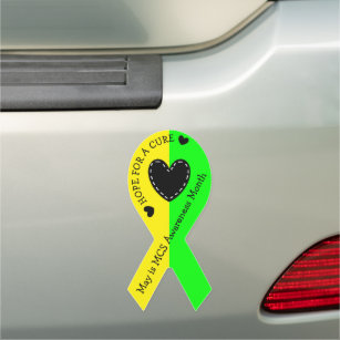May is MCS Awareness Month Ribbon Car Magnet