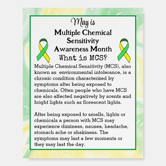 May is Multiple Chemical Sensitivity Awareness Foam Board (Front)