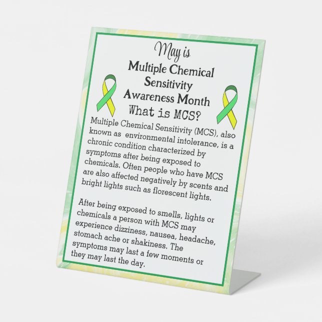 May is Multiple Chemical Sensitivity Awareness Pedestal Sign (Front)