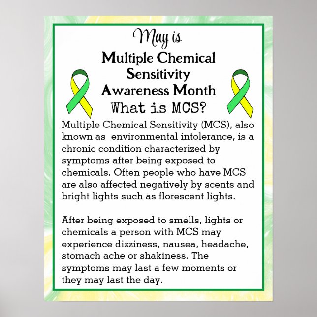 May is Multiple Chemical Sensitivity Awareness Poster (Front)