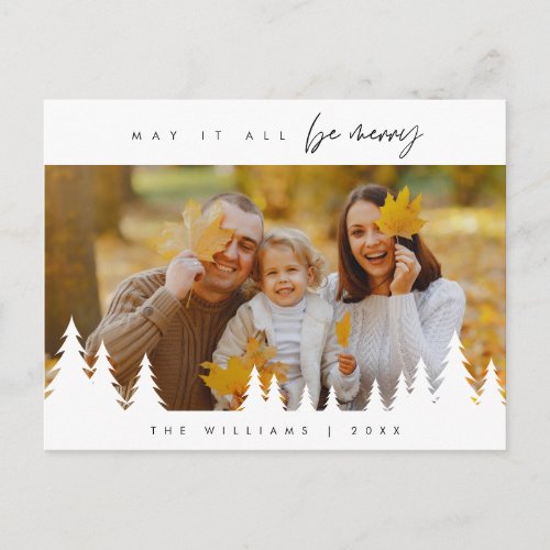 May It All Be Merry Family Photo Minimalist Postcard