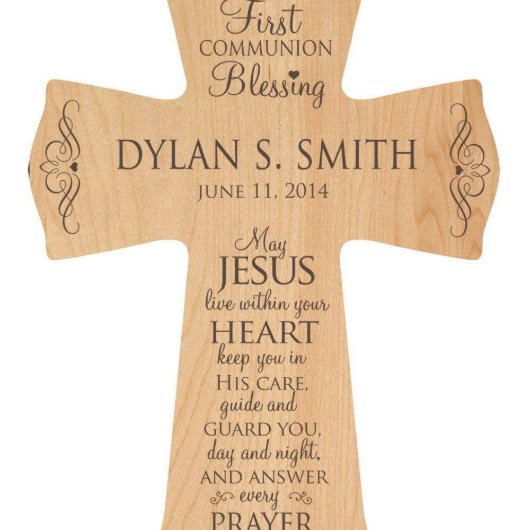 May Jesus Beautifully Crafted Maple Wall Cross (Front)