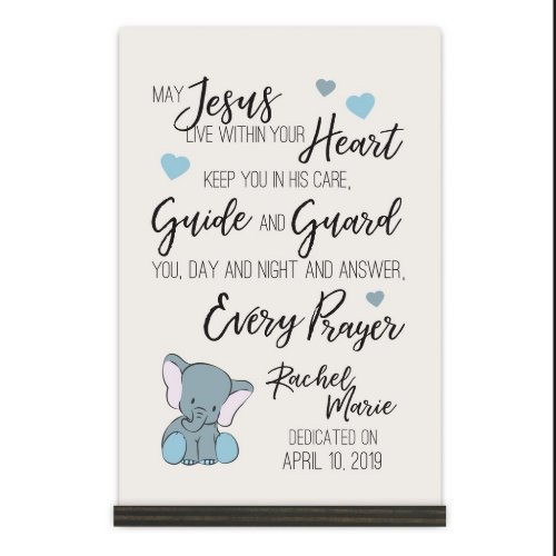 May Jesus Live Adorable Elephant Wooden Plaque