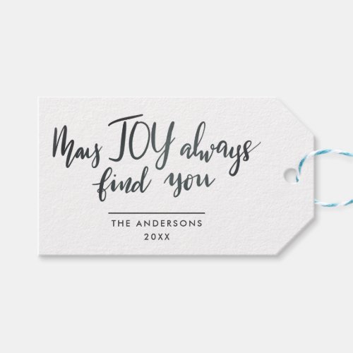 May Joy Always Find You Handwritten Script Gift Tags