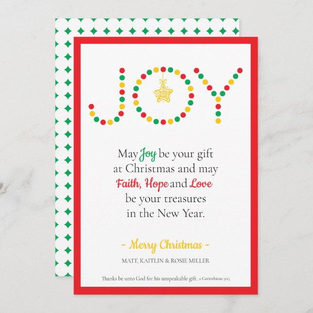 May Joy Be Your Gift Christmas Card (Front/Back)