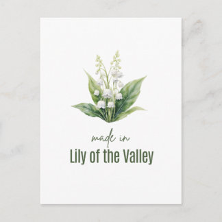 May Lily of the Valle Birth Flower Watercolor Art Postcard