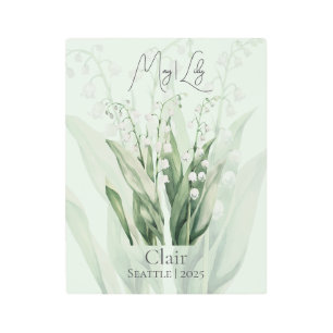 May Lily of the Valley Birth Flower Metal Print
