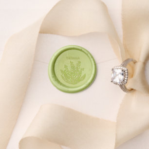 May Lily of the Valley Floral Bouquet Custom Name Wax Seal Stamp