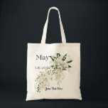 May Lily of the Valley Floral Tote Bag<br><div class="desc">Grab this fun birthday flower tote!  Your favorite May friend will love this gift and bonus,  you can personalize it!  Use for shopping,  beach,  farmers market everyday tote.</div>