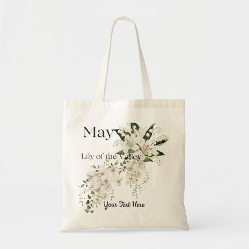 May Lily of the Valley Floral Tote Bag