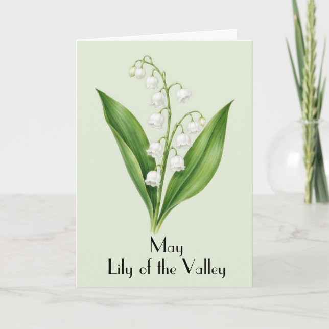 May Lily of the Valley Flowers Greeting Card (Front)
