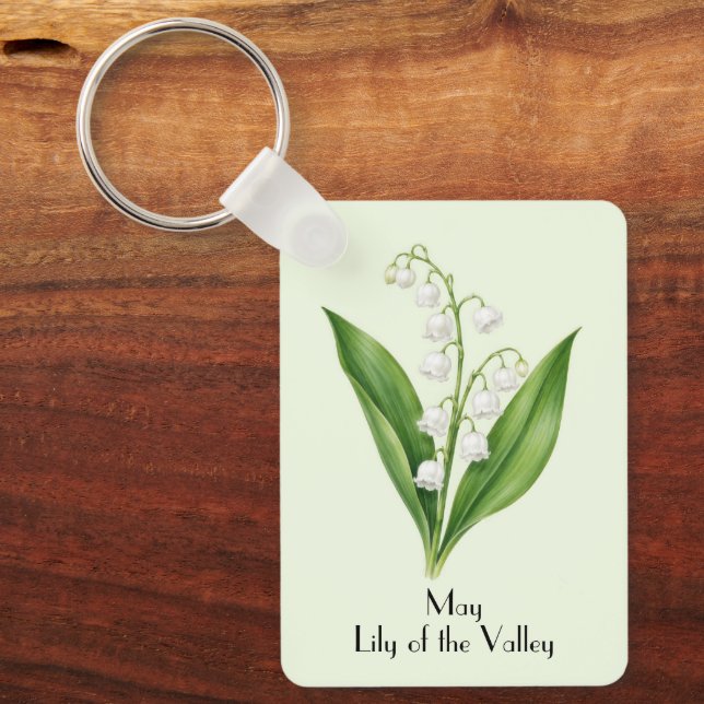 May Lily of the Valley Flowers  Keychain (Front)