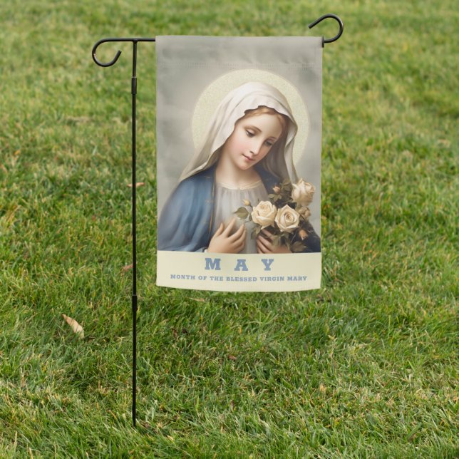 MAY MONTH OF THE BLESSED VIRGIN MARY RELIGIOUS GARDEN FLAG (In SItu)