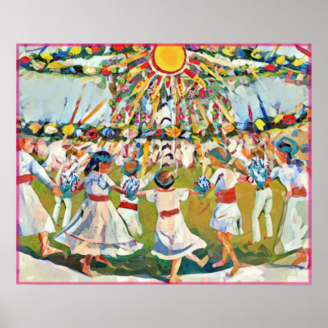 May Naive Folk Art Spring Celebration Poster (Front)