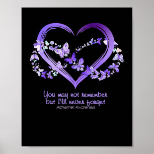 May Not Remember But I Will Never Forget Alzheimer Poster