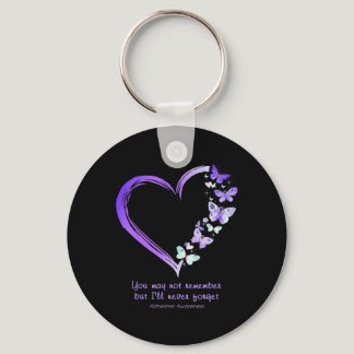 May Not Remember But I'll Never Forget Alzheimerhe Keychain